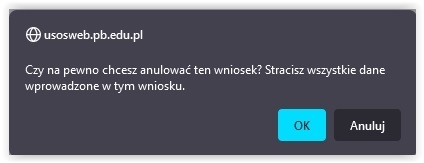 Anulowanie wniosku