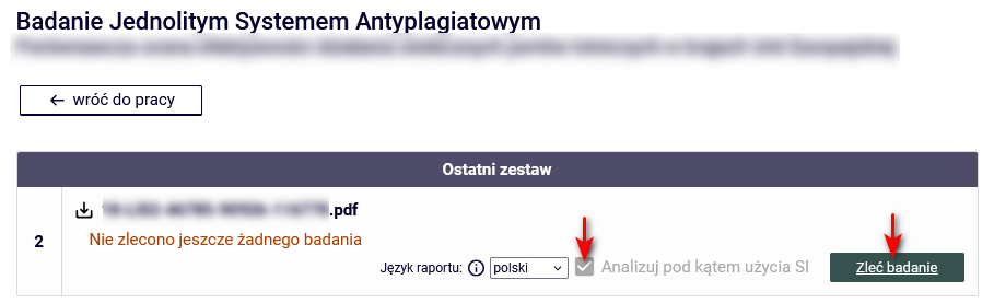 przycisk zlecenia badania