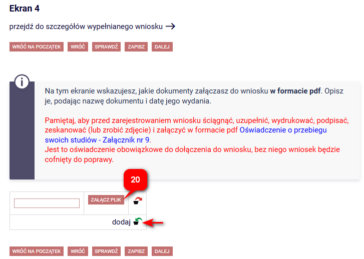 Ekran 4 - pliki potwierdzajace