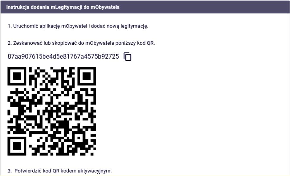 isntrukcja dodania mlegitymacji z kodem QR