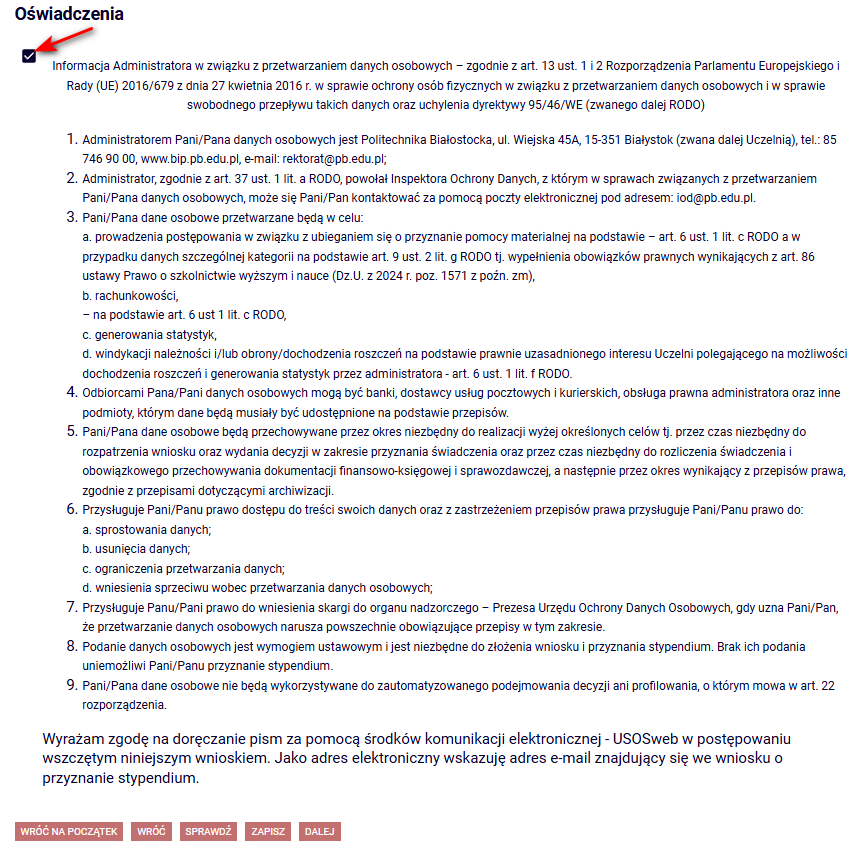 Oswiadczenie i zgoda
