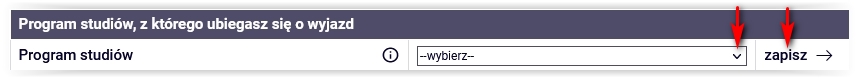 program do wyboru z listy