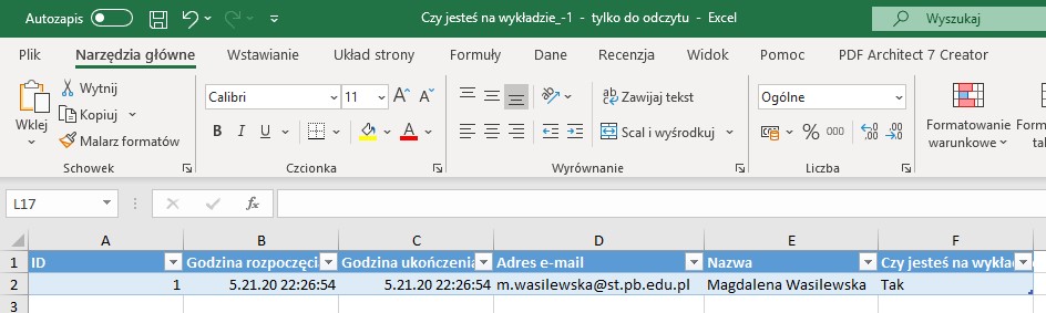 Pobrany raport ankiety