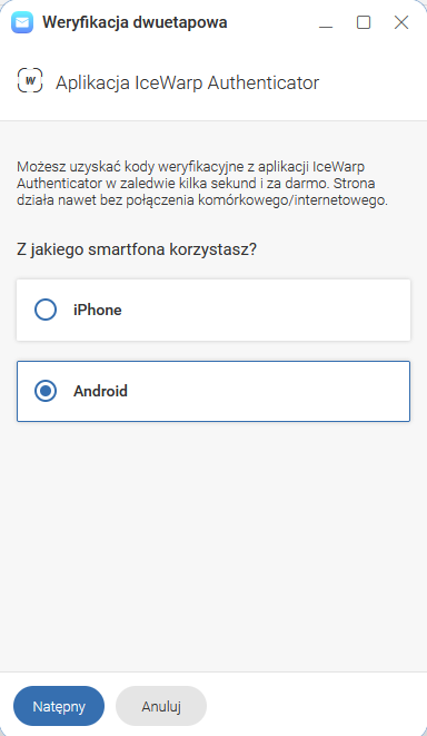 zakładka bezpieczeństwo - dwuetapowe uwierzytelnianie - ustaw
